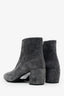 Prada Grey Suede Leather Trim Embellishment Boots Size 37.5