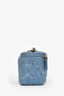 Pre-loved Chanel™ Blue Denim Quilted Camellia Case Chain Bag