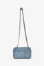 Pre-loved Chanel™ Blue Denim Quilted Camellia Case Chain Bag