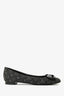 Louis Vuitton Black Denim Monogram Bow Flats Size 34.5