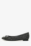 Louis Vuitton Black Denim Monogram Bow Flats Size 34.5