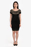 Gucci Black/Gold Knit Short Sleeve Mini Dress Size XS