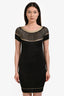 Gucci Black/Gold Knit Short Sleeve Mini Dress Size XS