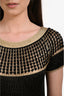 Gucci Black/Gold Knit Short Sleeve Mini Dress Size XS