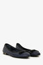 Christian Dior Navy/Black Cannage Leather Bow Flats Size 35