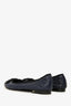 Christian Dior Navy/Black Cannage Leather Bow Flats Size 35