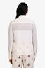 Miu Miu White Silk Sheer Button-Up Long Sleeve Top Size 36