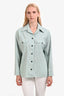 Victoria Beckham Green/Blue Gingham Button-Up Long Sleeve Top Size 2