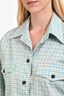 Victoria Beckham Green/Blue Gingham Button-Up Long Sleeve Top Size 2