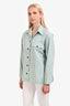 Victoria Beckham Green/Blue Gingham Button-Up Long Sleeve Top Size 2