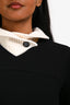 Pre-Loved Chanel™ 2009 Black/White Woll Collar/Cuff Detailed 2-Pocket Dress Size 38
