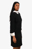 Pre-Loved Chanel™ 2009 Black/White Woll Collar/Cuff Detailed 2-Pocket Dress Size 38