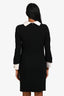 Pre-Loved Chanel™ 2009 Black/White Woll Collar/Cuff Detailed 2-Pocket Dress Size 38