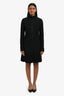 Pre-Loved Chanel™ Black Wool High Neck Belted Dress Size 36