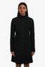 Pre-Loved Chanel™ Black Wool High Neck Belted Dress Size 36
