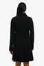 Pre-Loved Chanel™ Black Wool High Neck Belted Dress Size 36