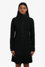 Pre-Loved Chanel™ Black Wool High Neck Belted Dress Size 36