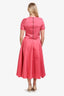 Christian Dior Pink Wool/Silk Short Sleeve Top + Midi Skirt Set Size 2