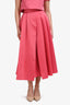 Christian Dior Pink Wool/Silk Short Sleeve Top + Midi Skirt Set Size 2