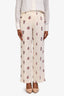 Hermés Cream Silk Perfume Bottle Pattern Pants Size 34