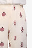 Hermés Cream Silk Perfume Bottle Pattern Pants Size 34