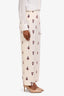 Hermés Cream Silk Perfume Bottle Pattern Pants Size 34