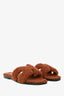 Hermès Brown Teddy Shearling Oran Sandals Size 37