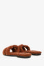 Hermès Brown Teddy Shearling Oran Sandals Size 37