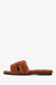 Hermès Brown Teddy Shearling Oran Sandals Size 37