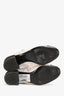 Pre-Loved Chanel™ White/Black Patent Leather Mesh Bow Detail Ankle Boots Size 37.5