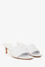 Louis Vuitton White Leather Monogram Empreinte Mules Size 37