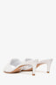Louis Vuitton White Leather Monogram Empreinte Mules Size 37