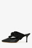 The Row Black Snakeskin Bow Detailed Coco 75 Mules Size 37.5
