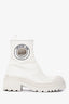 Christian Dior White Leather Symbol Ankle Boots Size 36