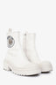 Christian Dior White Leather Symbol Ankle Boots Size 36