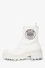 Christian Dior White Leather Symbol Ankle Boots Size 36
