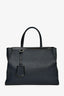 Fendi Navy Leather Medium 2Jours Tote With Strap