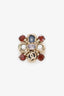 Pre-Loved Chanel™ 2016 Gold Tone Crystal Pearl CC Ring