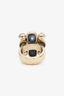 Pre-Loved Chanel™ 2016 Gold Tone Crystal Pearl CC Ring