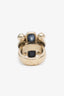 Pre-Loved Chanel™ 2016 Gold Tone Crystal Pearl CC Ring