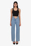 Eitan Broude Blue Denim Scoop Waist Straight Leg Jeans Size S