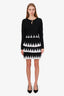 Maje Black/White Ruffled Mini Skirt Size 1