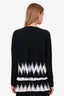 Maje Black/White Ruffled Long Sleeve Top With Buckle Size 1