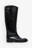 Louis Vuitton Black Monogram Rubber Rain Boots Size 36