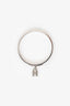 Hermès Sterling Silver Black Leather Kelly H Cadena Bangle Bracelet