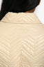 Gucci 2022 Cream Quilted Shoulder Light Padded Coat Size 42 With Belt