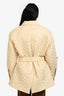 Gucci 2022 Cream Quilted Shoulder Light Padded Coat Size 42 With Belt