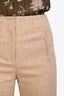 Veronica Beard Tan Cotton Straight Leg Trousers Size 4