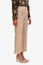 Veronica Beard Tan Cotton Straight Leg Trousers Size 4