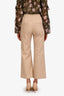 Veronica Beard Tan Cotton Straight Leg Trousers Size 4